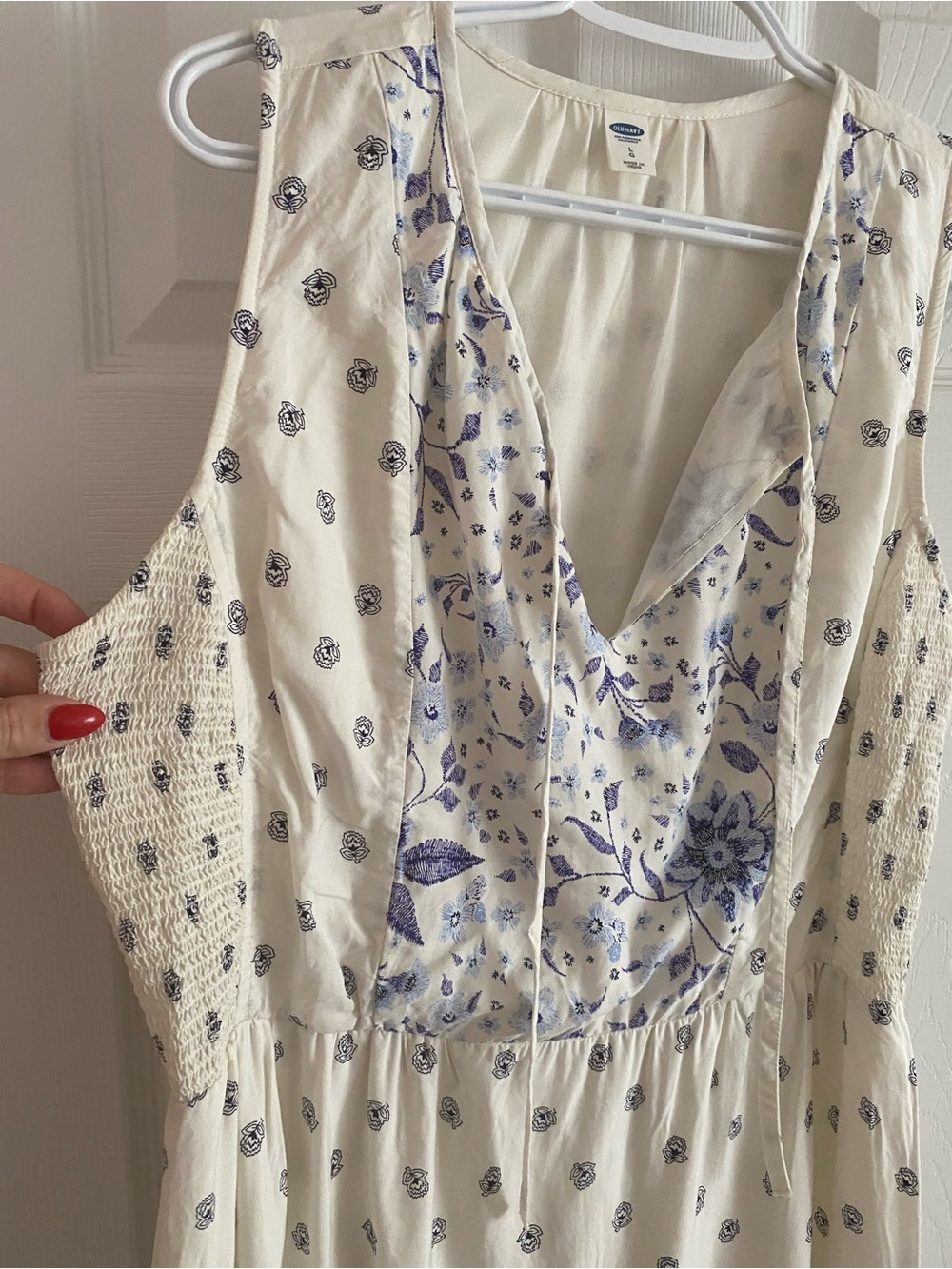 Floral Midi Dress with Blue Floral - Picture 4 of 6